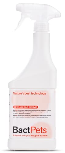 BactPro - BactPets elimina odori e Macchie per Cani e Gatti - Rimuove urina da Tessuti e superfici - Attivatore Biologico Professionale - Spray 750 ml